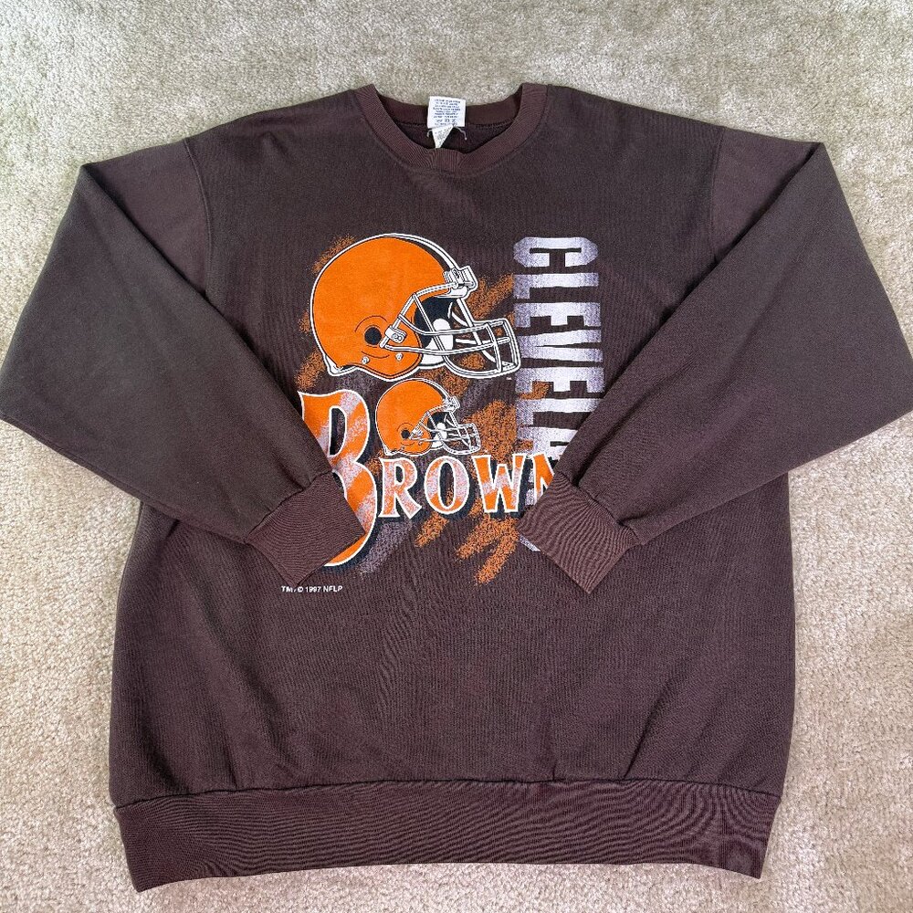 Vintage Cleveland Browns Crewneck Sweatshirt Size XL Team Rated Made in USA E539